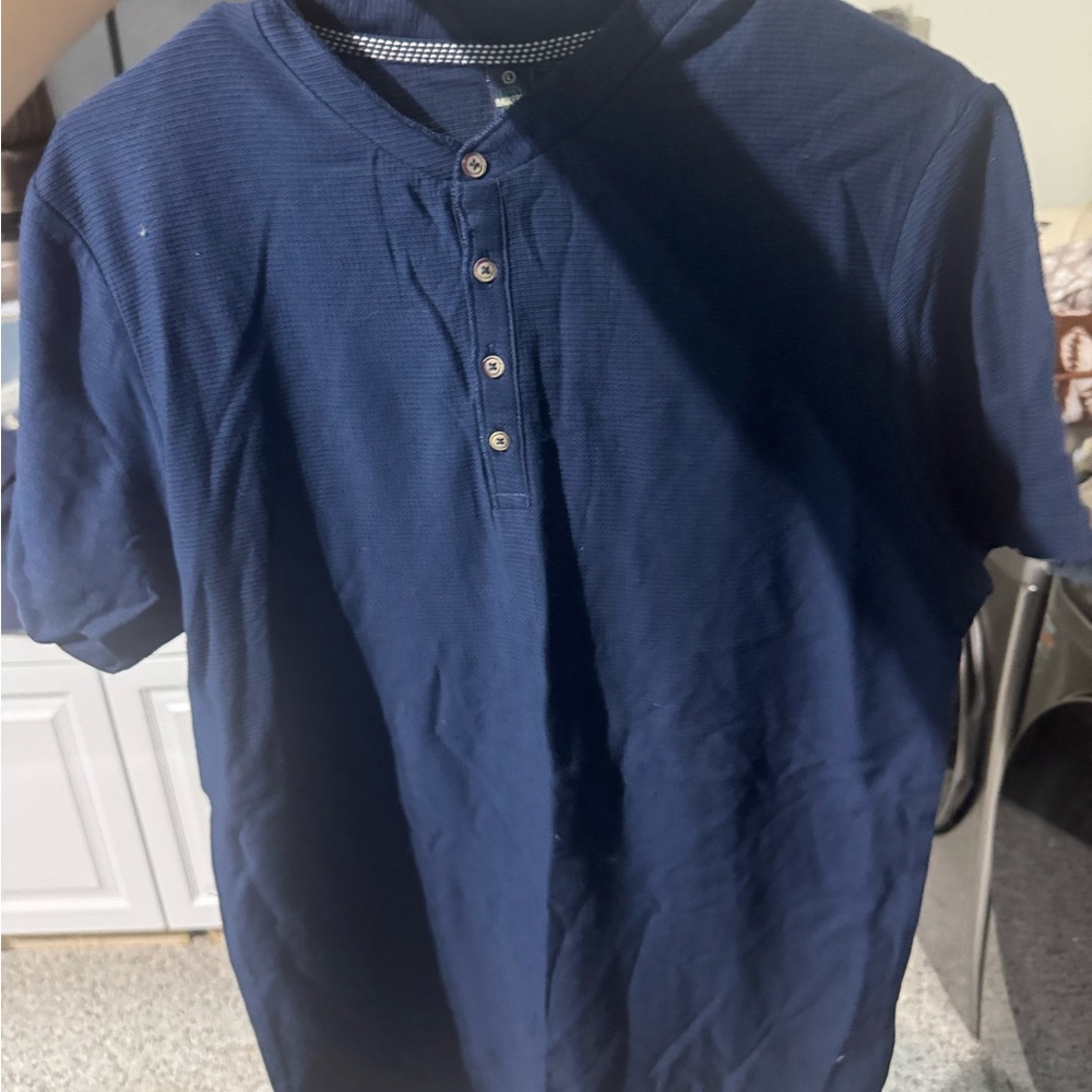 Bakers Men's Dark Blue Casual Button Down Shirt